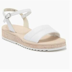 Paul Green Mindy Platform Sandals 8.5 6 White Leather Travel Comfort Resort